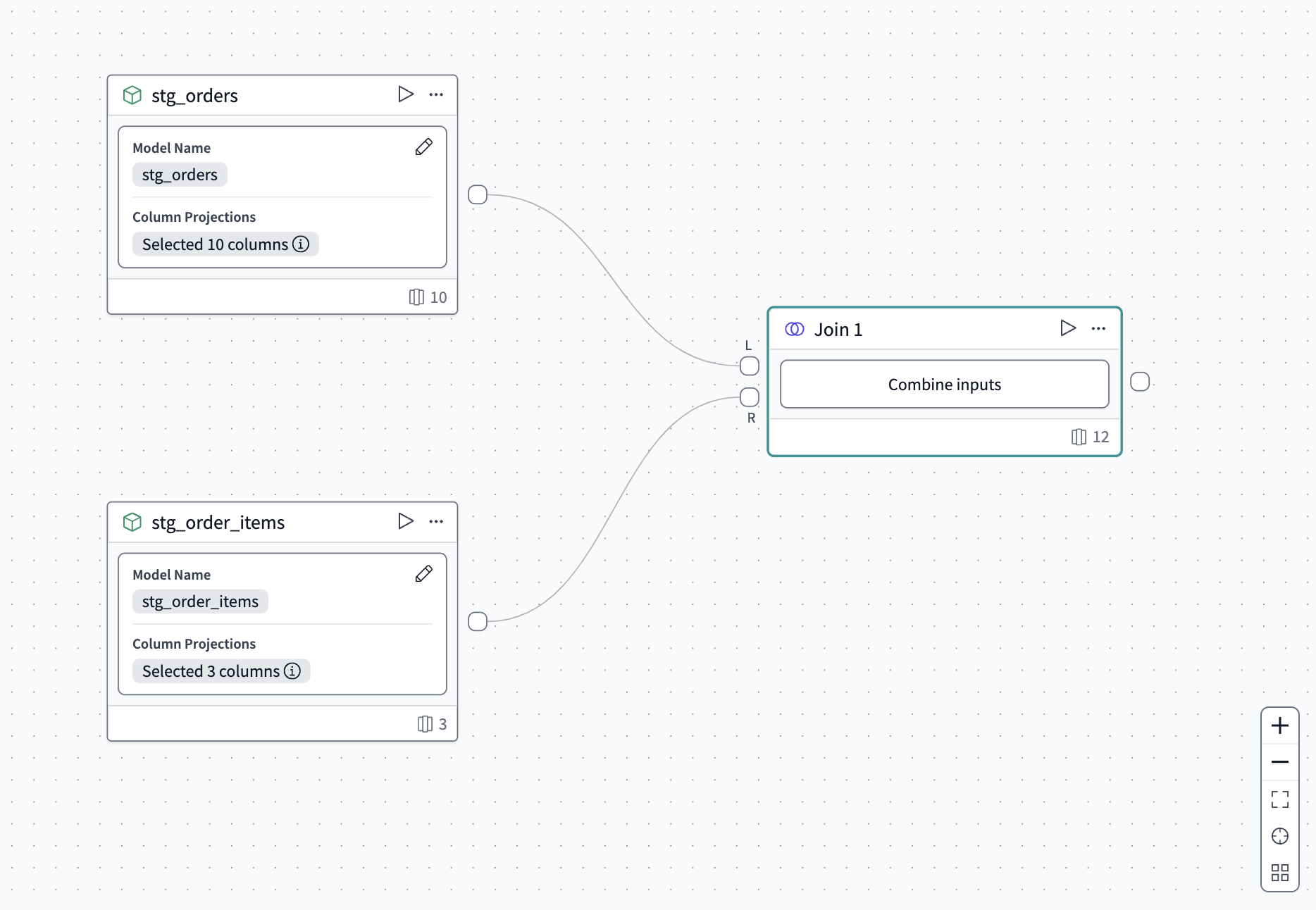 The join is connected to two model operators.