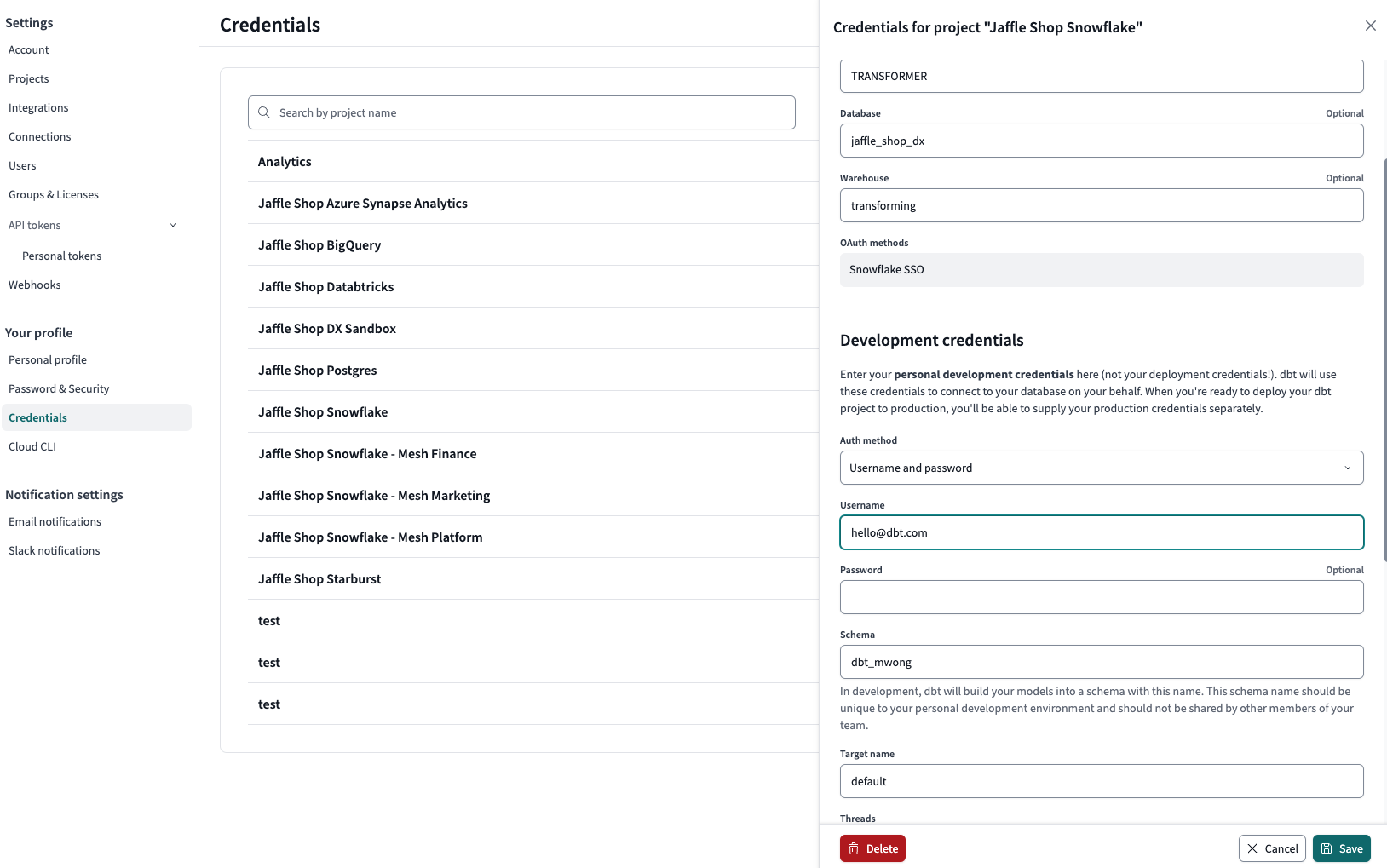 Configure developer credentials in your Profile Configure developer credentials in your Profile